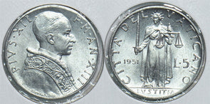 Vatican 1951 5 Lire 241065 combine shipping