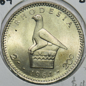 Rhodesia 1964 2 Shillings Zimbabwe bird animal BU 240376 combine shipping