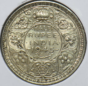 British India 1945 1/2 Rupee 295419 combine shipping