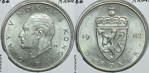 Norway 1982 5 Kroner 153934 combine shipping
