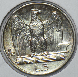Italy 1927 5 Lire Eagle 490821 combine shipping