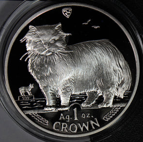 Isle of Man 1989    1 oz of silver cat BU0108 combine shipping