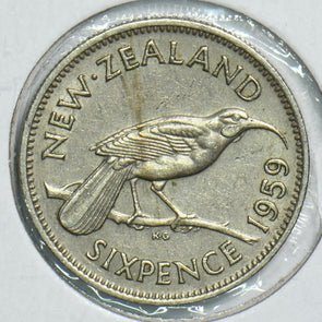 New Zealand 1959 6 Pence Bird animal 197956 combine shipping