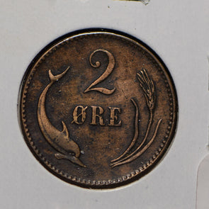 Denmark 1874 2 Ore Porpoise animal  901359 combine shipping