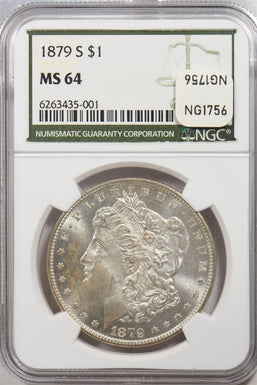 1879-S Morgan Dollar Silver SP/L- Glossy! NGC MS64 NG1756