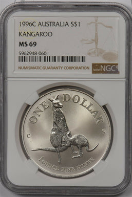 Australia 1996 C Dollar silver NGC MS 69 Kangaroo NG1457 combine shipping
