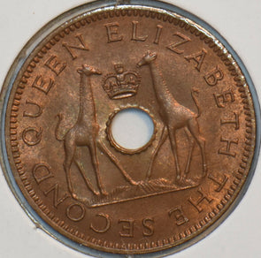 Rhodesia 1964 Nyasaland 1/2 Penny Giraffe animal 196071 combine shipping