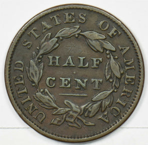 1833 Classic Head Half Cent VF-XF+ U0364