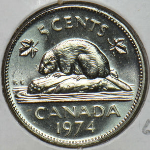 Canada 1974 5 Cents Beaver animal BU 152193 combine shipping