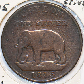 Ceylon 1815 Stiver Elephant animal Sri Lanka (1796-1948) 296345 combine shipping