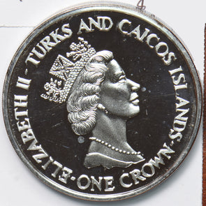Turks and Caicos Islands 1991 Crown piefort Proof mintage 400 rare Princess Dian