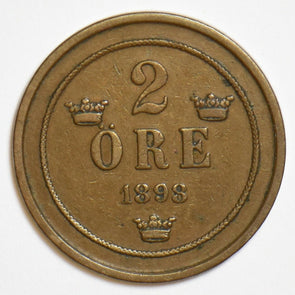 Sweden 1898 2 Ore 240632 combine shipping