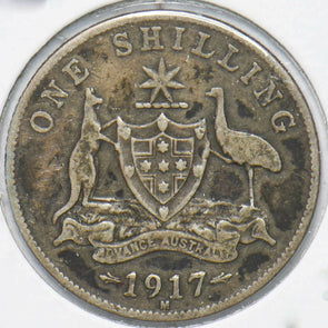 Australia 1917 Georgivs V Shilling Kangaroo animal Ostrich VG 901971 combine shi