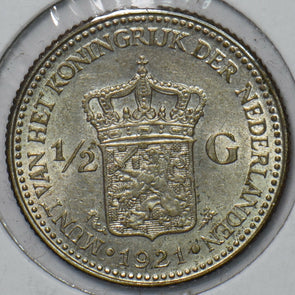 Netherlands 1921 1/2 Gulden 240169 combine shipping