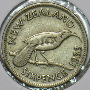 New Zealand 1933 6 Pence Huia bird animal 240349 combine shipping