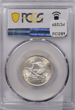 New Zealand 1942 Shilling PCGS AU 58 PC1289 combine shipping