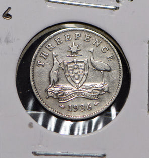Australia 1936 3 Pence Kangaroo animal Moorhen  191237 combine shipping