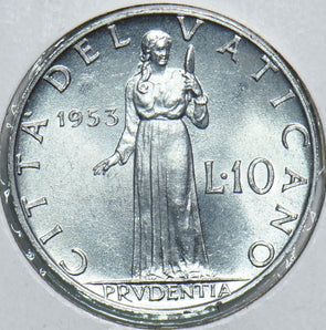 Vatican 1953 10 Lire 299004 combine shipping