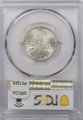 France 1914 Franc PCGS MS 65 rare condition -467 F-217 PC1265 combine shipping
