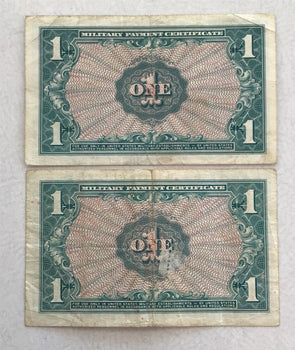 Military Payment Certificates Dollar Both Nice circs Series 611. Lot of 2 RC038
