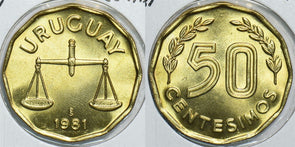 Uruguay 1981 S 50 Centesimos 198515 combine shipping