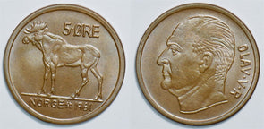 Norway 1961 5 Ore Elk 198603 combine shipping
