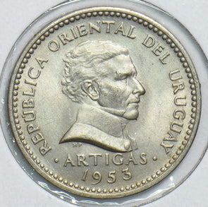 Uruguay 1953 10 Centesimos 298939 combine shipping