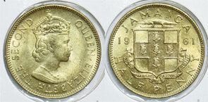 Jamaica 1961 1/2 Penny Ch BU 198629 combine shipping