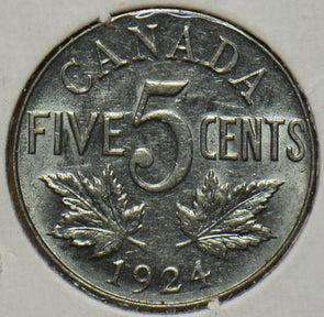 Canada 1924 5 Cents Georgivs V /Nickel 192257 combine shipping