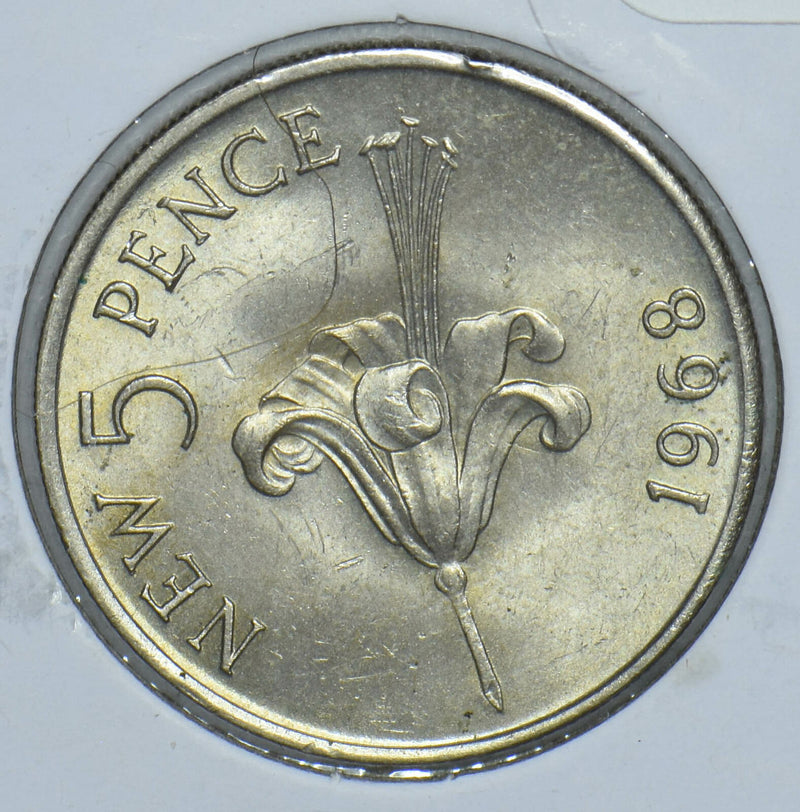 Guernsey 1968 5 New Pence 291796 combine shipping
