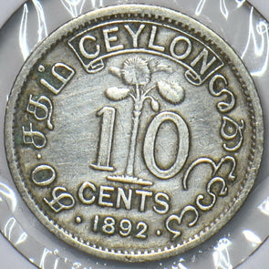 Ceylon 1892 10 Cents 902788 combine shipping