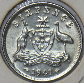 Australia 1941 6 Pence Kangaroo animal Emu 150813 combine shipping