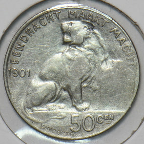 Belgium 1901 FL 50 Centimes Lion animal 151635 combine shipping