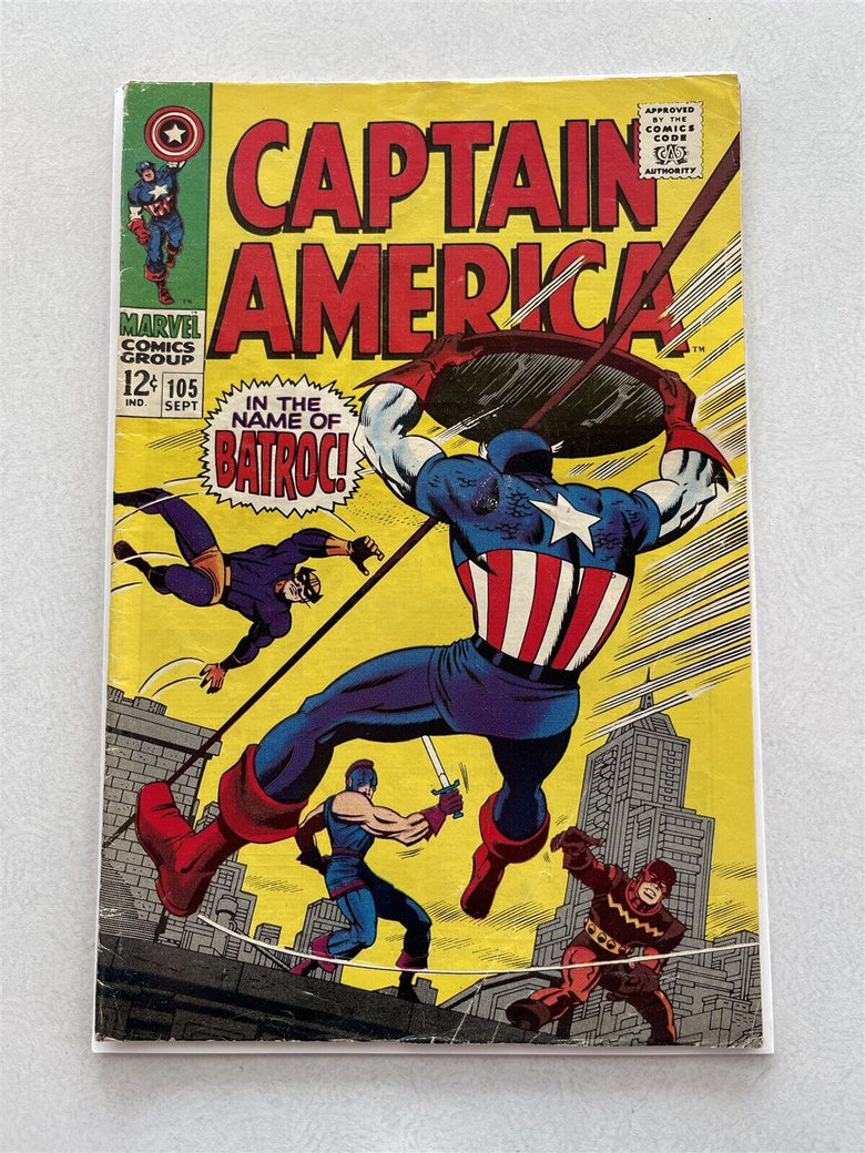 Marvel Comics Captain America Issue#105 Sept, 1968 Nice lightly used copy "In Th