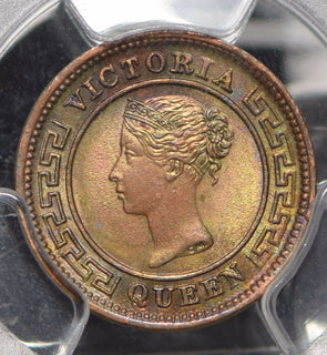 Ceylon 1901 1/4 Cent PCGS MS64BN incandescent green blue toning PC0830 combine s