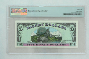 Disney Dollar 1998 $5 PMG Choice UNC 64EPQ DIS54. Goofy. View of Walt Disney W