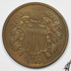 1865 Two Cents Clean F-VF U0196