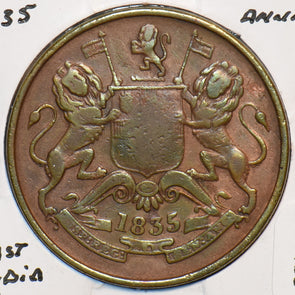India British 1835 1/2 Anna Lion animal East India Company 151468 combine shippi