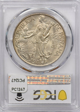 Panama 1947 Balboa PCGS MS 63 rare condition PC1247 combine shipping