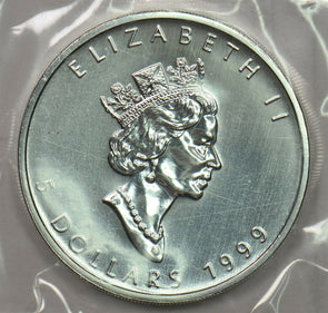 Canada 1999 5 Dollar silvre maple 1oz pure silver sealed BU0722* combine shippin