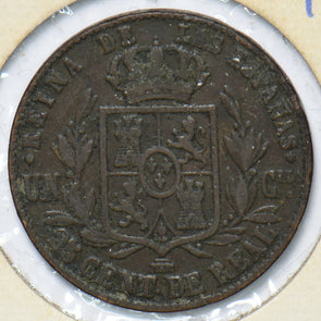 Spain 1858 25 Centimos 902513 combine shipping