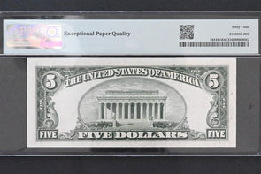 US 1934 D $5 PMG GEM 65/64 EPQ Silver Certificates 2 Concecutive Fr#1654Wi Wide