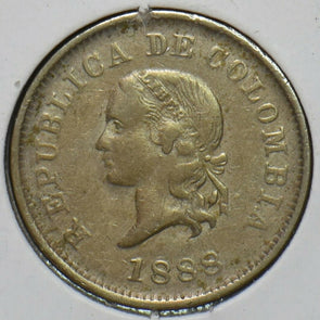 Colombia 1888 5 Centavos 296690 combine shipping