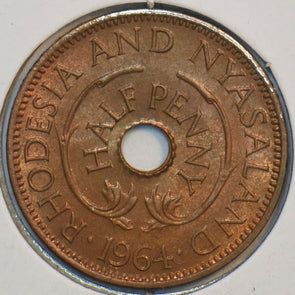 Rhodesia 1964 Nyasaland 1/2 Penny Giraffe animal 196071 combine shipping