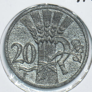 Czechoslovakia 1941 AH 1316 20 Haleru 198677 combine shipping