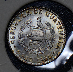 Guatemala 1960 5 Centavos silver bird animal Gem BU tree G0042 combine shipping