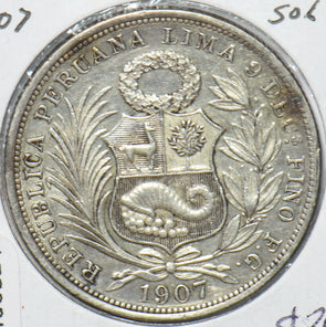Peru 1907 1/2 Sol Llama 490824 combine shipping