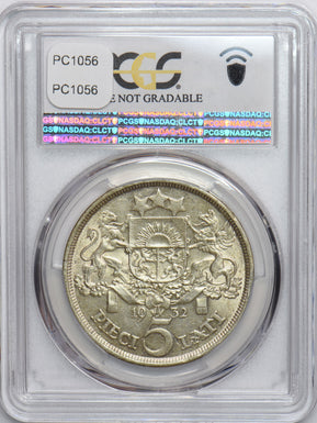 Latvia 1932 5 Lati PCGS UNC lustrous PC1056 combine shipping