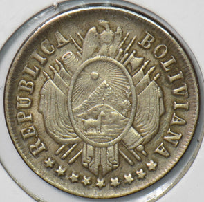 Bolivia 1883 20 Centavos Eagle animal Alpaka 194083 combine shipping