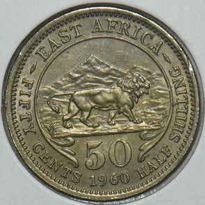 East Africa 1960 50 Cents Lion animal 151909 combine shipping